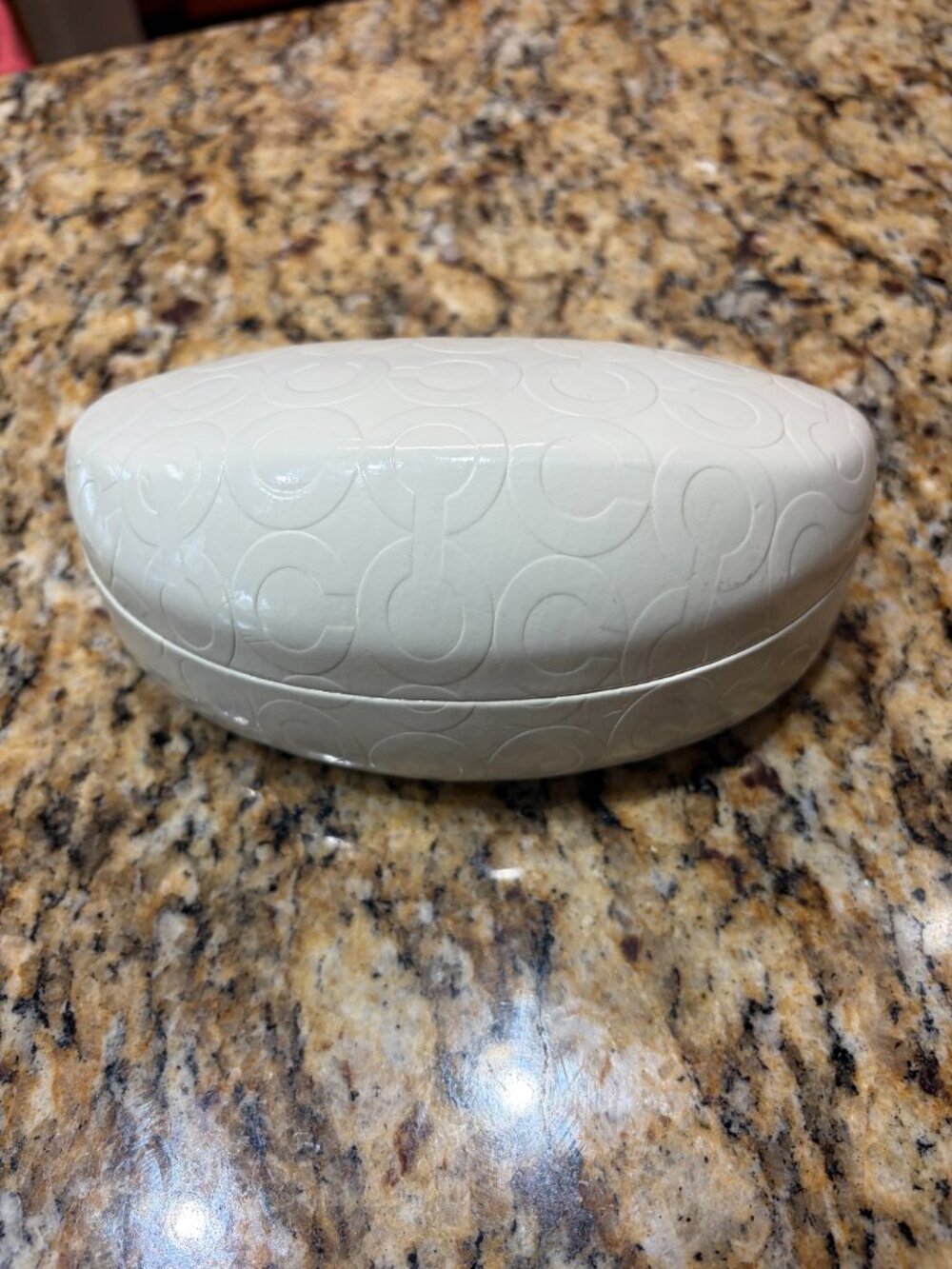 COACH EMBOSSED HARD SHELL GLASSES CASE - EUC